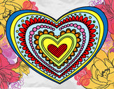Dibujo Mandala corazón pintado por laudeli