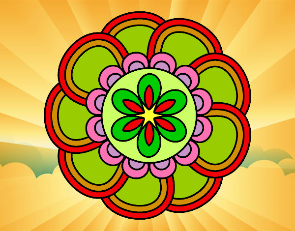 Dibujo Mandala de pétalos pintado por laudeli