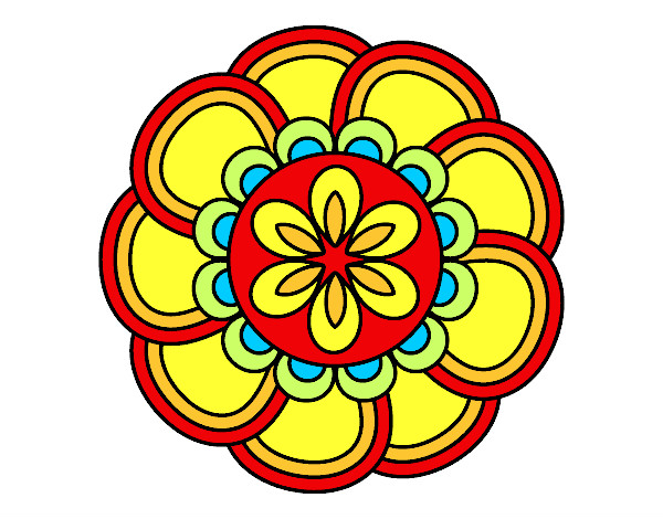 Dibujo Mandala de pétalos pintado por Minions