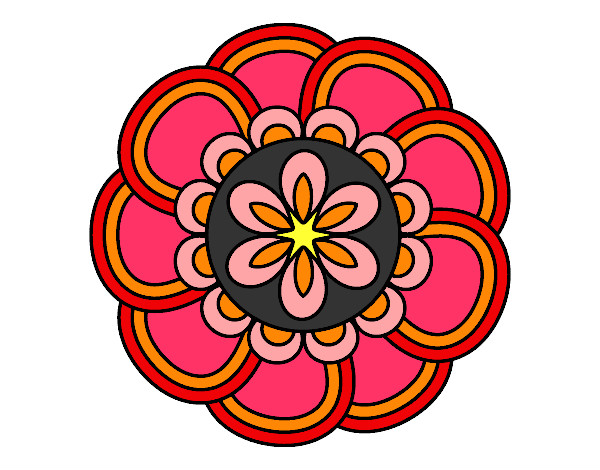 Dibujo Mandala de pétalos pintado por tosimira