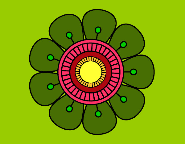 Dibujo Mandala en forma de flor pintado por carmencepe