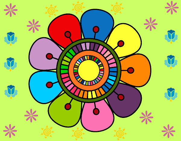 Dibujo Mandala en forma de flor pintado por DIANA1977