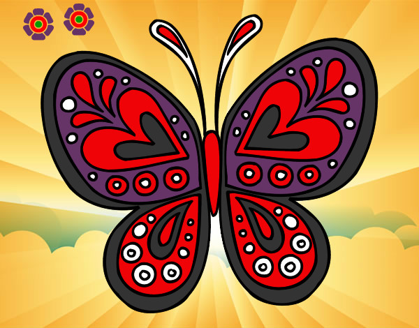 Dibujo Mandala mariposa pintado por fermomer