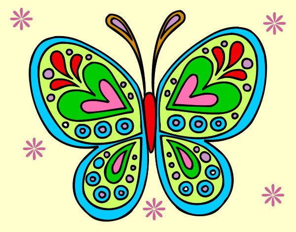 Dibujo Mandala mariposa pintado por mari-mar