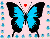 Dibujo Mariposa con alas negras pintado por negrimela