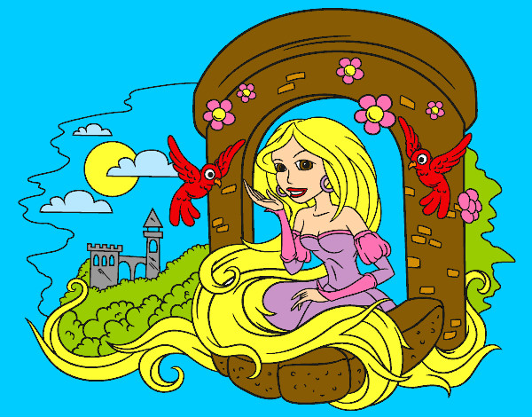 Dibujo Princesa Rapunzel pintado por blancanie