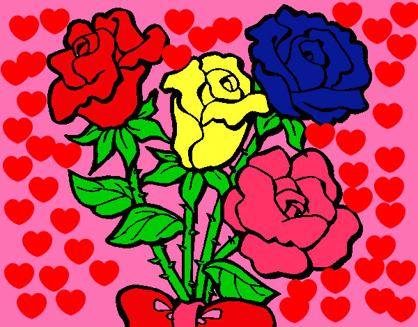 Dibujo Ramo de rosas pintado por _liccif11_