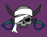 Dibujo Símbolo pirata pintado por tosimira