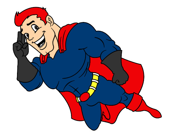 Dibujo Superhéroe volando pintado por Peeter  