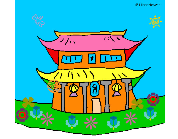 Dibujo Templo japonés pintado por mavg
