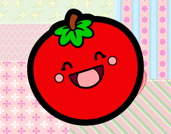 Dibujo Tomate sonriente pintado por mimt