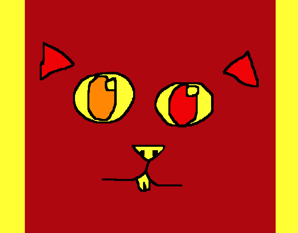 Dibujo Cara de gato pintado por maedanoor