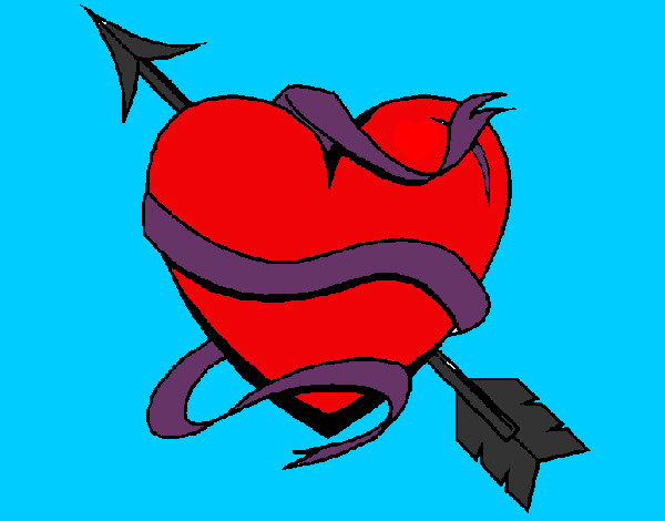 Dibujo Corazón con flecha pintado por cristhia