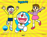 Dibujo Doraemon y amigos pintado por superrita
