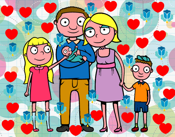 Dibujo Familia unida pintado por lina2