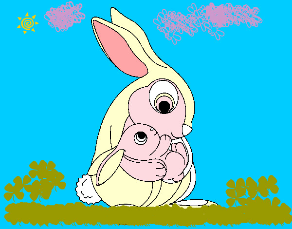Dibujo Madre conejo pintado por gabiagus87