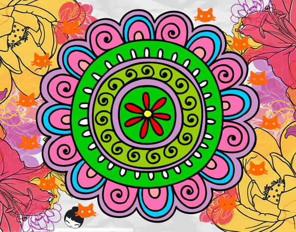 Dibujo Mandala alegre pintado por tytypol