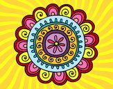Dibujo Mandala alegre pintado por vabe