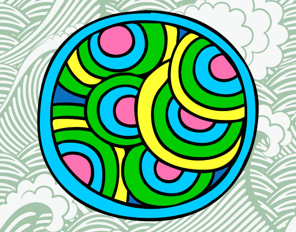 Dibujo Mandala circular pintado por graciela57