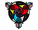 Dibujo Mandala con tres puntas pintado por lilianaitz