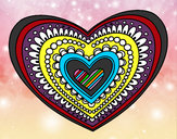 Dibujo Mandala corazón pintado por lOOvEE