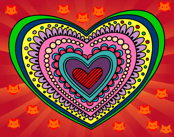 Dibujo Mandala corazón pintado por tytypol