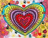 Dibujo Mandala corazón pintado por zzzzaaa