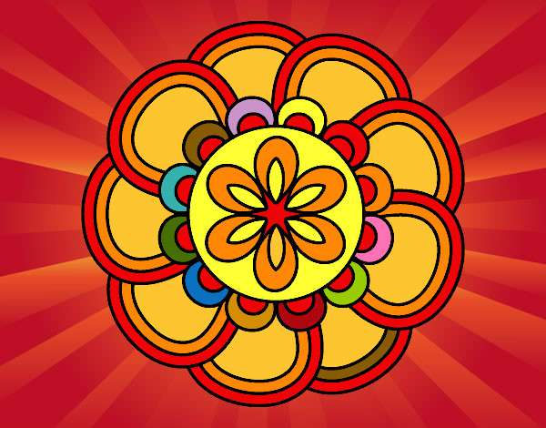 Dibujo Mandala de pétalos pintado por hildamarga