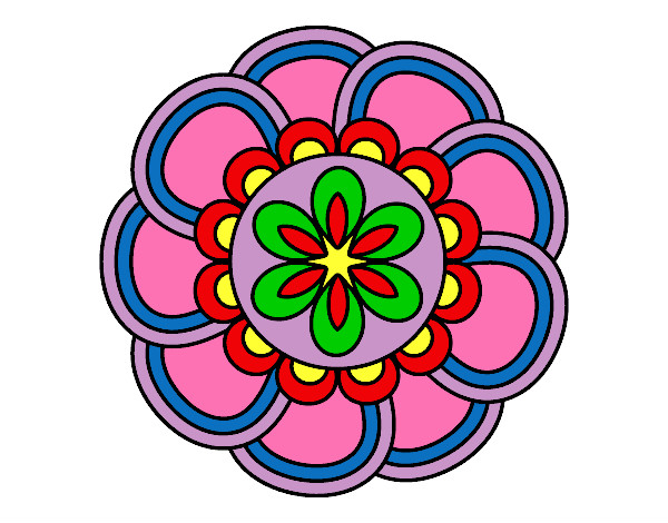 Dibujo Mandala de pétalos pintado por madreselva