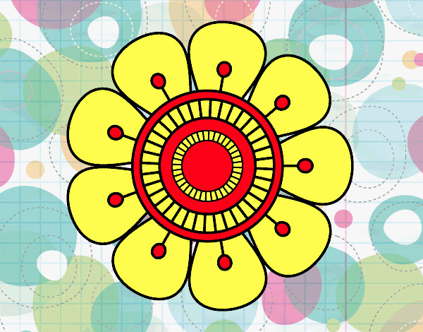 Dibujo Mandala en forma de flor pintado por graciela57