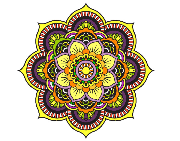 Dibujo Mandala flor oriental pintado por gloriapa