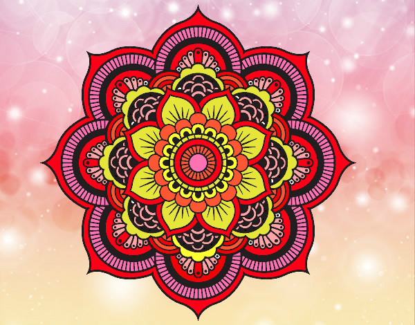 Dibujo Mandala flor oriental pintado por graciela57