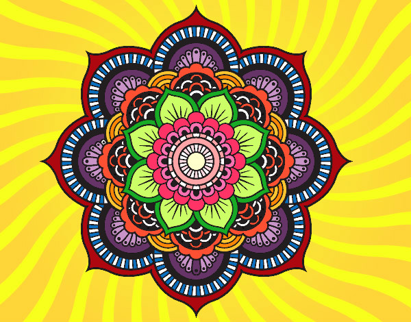 Dibujo Mandala flor oriental pintado por sdangela