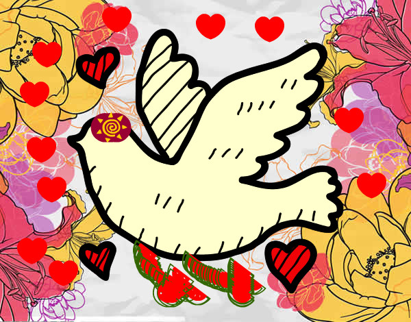 Dibujo Paloma del amor pintado por agusce