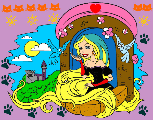 Dibujo Princesa Rapunzel pintado por priva