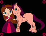 Dibujo Princesa y unicornio pintado por elisanche7