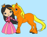 Dibujo Princesa y unicornio pintado por graciela57
