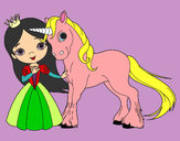 Dibujo Princesa y unicornio pintado por priva