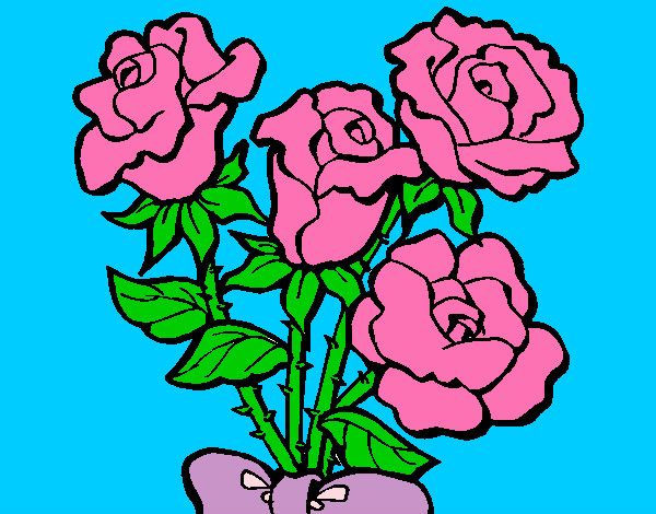 Dibujo Ramo de rosas pintado por cristhia