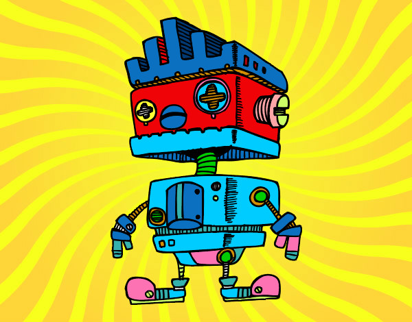 Dibujo Robot con cresta pintado por Gobasa
