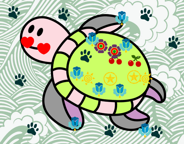 Dibujo Tortuga nadando pintado por elenica