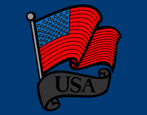 Dibujo Bandera de los Estados Unidos pintado por bluk