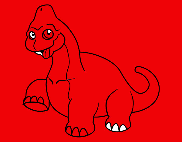 Dibujo Braquiosaurio bebé pintado por sofi1604