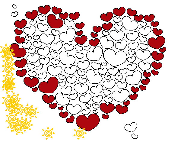 Dibujo Corazón de corazones pintado por tatai