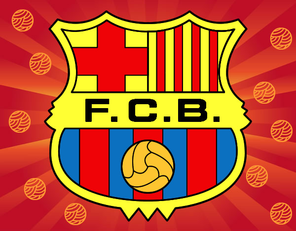 Dibujo Escudo del F.C. Barcelona pintado por falca