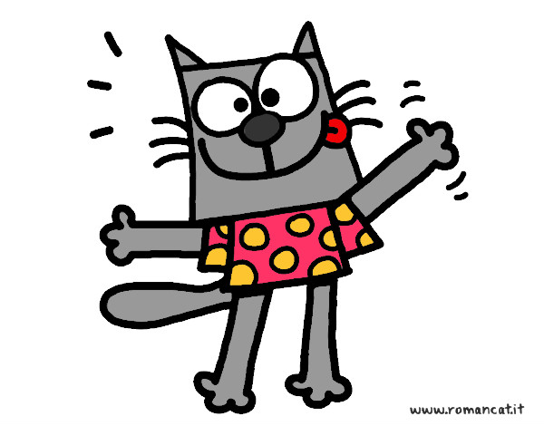 Dibujo Gato con camiseta pintado por balbi