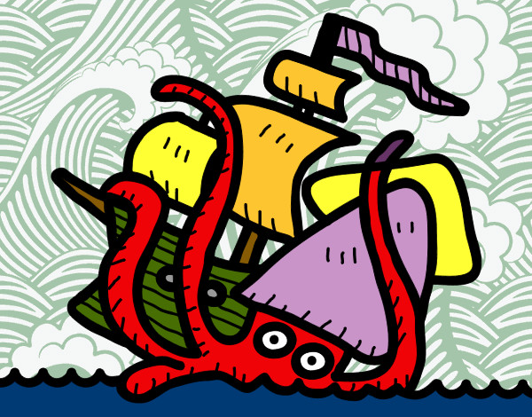 Dibujo Kraken pintado por supermati