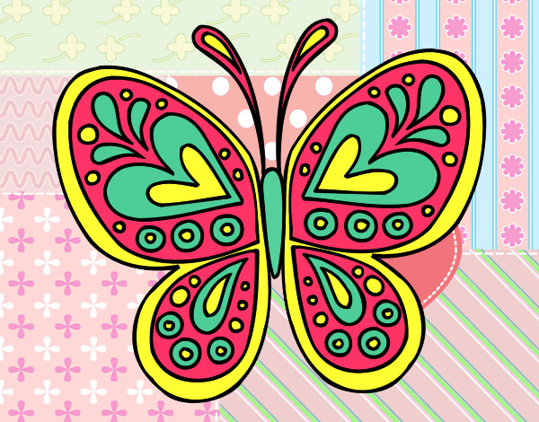 Dibujo Mandala mariposa pintado por GlaGra