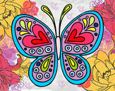 Dibujo Mandala mariposa pintado por puga63