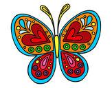 Dibujo Mandala mariposa pintado por vabe